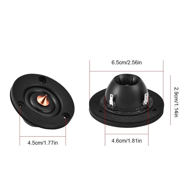 ZERONE زيرون زوج 1 2" 4 أوم 30 واط مكبرات صوت تريبل قبة حريرية/بوليمر مركب هاي فاي ستيريو بيس ثقيل لمكبرات الصوت في السيارة - Image 5